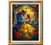 Leczany 11CT 3 Strand Cross Stitch Stamped Kit - Embroidery Starter Kit - Printed Canvas Complete Needlework Kit Adult or Kids for Beginners - The King and Princess 33x46cm