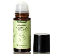Leczhmyo Castor Oil Roll on for Belly, Face, Body, Under Eyes -Certified Organic, Cold Pressed, Hexane Free, Unrefined - Large Glass Bottle Pure Roller Ball Castor Oil to Moisturize Skin