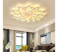 LED 18-Heads Petals Ceiling Lights Dimmable White Flowers Ceiling Lamp with Remote Control Lighting Fixture for Living Room Bedroom Dining Room Children's Room Eye Protection 120cm 144W Chandelier