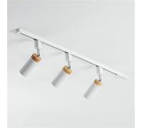 Led 2 Light Track Lighting Kit, Modern Tubular Semi Flush Mount Ceiling Spotlight Flexibly Rotatable Light Head for Highlight Kitchen Counter Cabinet -White-3 Light