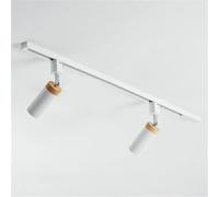 Led 2 Light Track Lighting Kit, Modern Tubular Semi Flush Mount Ceiling Spotlight Flexibly Rotatable Light Head for Highlight Kitchen Counter Cabinet -White-2 Light