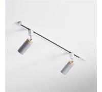 Led 2 Light Track Lighting Kit, Modern Tubular Semi Flush Mount Ceiling Spotlight Flexibly Rotatable Light Head for Highlight Kitchen Counter Cabinet -Gray-2 Light