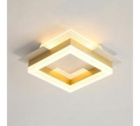 LED 20W Aisle Fixture, Semi Flush Gold Acrylic Chandelier for Hallway Close to Ceiling Mount Light