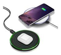 LED 20W Fast, Wireless Charging Pad, Qi Certified, Compatible with iPhone 16 to XR Compatible with Samsung S24 to S10, USB 1m wire included.