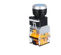 LED 220v Blue Light Push Button Switch Momentary Latching ON/OFF Power Switch with Silver Contacts 22MM 12v 24v110V220v(4NO_MOMENTARY-SELF RESET_110V)