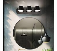 Led 24W Mirror Light Cool White 6000K Bathroom Mirror Cabinet Lamp 3-Head Swivel Bedside Wall Light Waterproof Anti Fog Bathroom Light