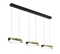 LED 3 Light Bar Pendant Gold Black Satin Brass 2454lm Dimmable 35W 3000K IP20