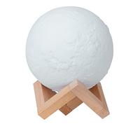 LED 3D Moon Lamp Humidifier - Moon Light Lamp - Night Light for Bedroom - Moon Nightlight Aroma Humidifying Diffuser - Dimmable Kids Night Light - USB Electric Mist Aroma Diffuser Nightlight UK White