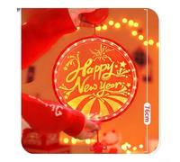 LED 3D Round Light for Holiday Season, Battery Operated for Easy Use on Window Door Without External Wiring (Red)