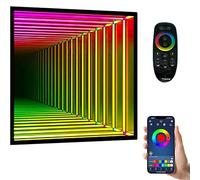 LED 3D Tunnel Night Light Illusion Mirror Lamp Infinity Mirror Wall Light with App Control, Music Sync, And 358 Rgb Modes for Party, Kids Room, Wall Décor E-70cm/27.6"