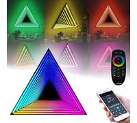 LED 3D Tunnel Night Light Illusion Mirror Lamp Infinity Mirror Wall Light with App Control, Music Sync, And 358 Rgb Modes for Party, Kids Room, Wall Décor D-70cm/27.6"