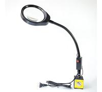 LED 3X Magnifier, Flexible Gooseneck Magnifier Lamp Strong Magnet Base, Can Be Positioned to Hold The Magnifier Where You Want Hands Free for Reading, Close Work, Hobbies, Crafts