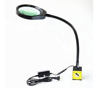 LED 3X Magnifier, Flexible Gooseneck Magnifier Lamp Strong Magnet Base, Can Be Positioned to Hold The Magnifier Where You Want Hands Free for Reading, Close Work, Hobbies, Crafts
