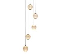 LED 5 Light Multi Drop Pendant Chrome Acrylic Dimmable 1699lm Warm White Ceiling