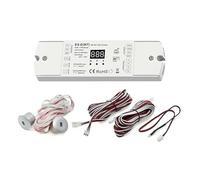 LED 5V-24V WiFi Staircase Light Controller With Dual PIR Sensor, For Running Water & RGB SPI Strips Pixels Up to 960, Tuya App Alexa Google Assistant Voice Control ES-D(WT)