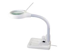 Led 5X 10x Magnifying Glass Lamp - Magnifying Desk Lamp,Adjustable 36 Led Illuminated Magnifier,Height Adjustable Gooseneck for Desk, Table, Craft, Jewelry,Sewing,Workbeh - White Aqiong