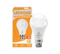 Led A55 B22 Base 5W (50W Equivalent) 55mm Diameter Non-Dimmable Cool White 6400K 550 Lumens Energy Saving Bulb