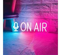 LED Acrylic Material On Air Neon Light Sign Wall Art Lamps with Dimmable Switch and 55CM Length Hanging Chain for Broadcaster Office Shop Restaurant Bar Garage Storefront Wall Decor