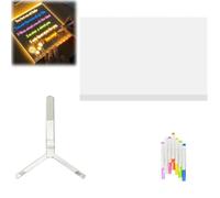LED Acrylic Message Board with 7 Colors Pen - Light Up Dry Erase Board with Stand, Illuminated Writing & Drawing Board for Home, School, and Office (C)