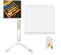 LED Acrylic Message Board with 7 Colors Pen - Light Up Dry Erase Board with Stand, Illuminated Writing & Drawing Board for Home, School, and Office (A)