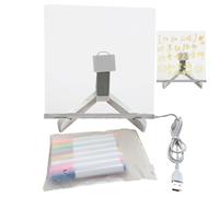 LED Acrylic Messages - Transparent Dry Erase Pad, Reusable Lighting Writing | Bright Clear Acrylic Marker Pen for