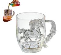 LED Activated Rainbow Flashing Cup - Transparent Horse Shaped Cup Seven Color Light Effect | Luminous Beer Drinkware Wet Triggered Novelty Glass Festival Bar Disco Party Use
