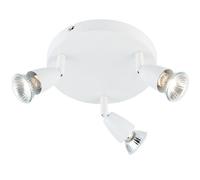 LED Adjustable Ceiling Spotlight Gloss White Triple GU10 Dimmable Downlight
