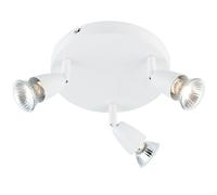 LED Adjustable Ceiling Spotlight Gloss White Triple GU10 Dimmable Downlight Loops White One Size