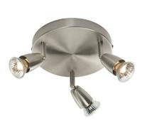 LED Adjustable Ceiling Spotlight Satin Nickel Triple GU10 Dimmable Downlight