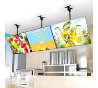 LED Advertising Light Box Ultra Slim Frame Poster Display Illuminated Wall Ceiling Mounted Backlit Menu Board Movie Takeaway Shop Sign Holder Black Rectangle Lightweight Aluminium 3pcs-50×60cm