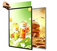 LED Advertising Light Box Ultra Slim, Wall & Ceiling Mounted Backlit Poster Display with Illuminated Frame - Tempered Glass Menu Board for Restaurants, Movie Theaters Black,A3/31.2 * 42.7CM