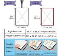 LED Advertising Light Box, Ultra Slim Wall-Mounted & Hanging Illuminated Poster Frame with Telescopic Pole, Vertical Backlit Menu Board for Restaurant, Bar, Cinema & Shop 50 * 100cm