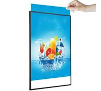LED Advertising Light Box, Wall-mounted Advertising Display Frame with 10Mm Side Thickness & Slim Design & Tempered Glass, Digital Menu Board for Corridors/Shops/Airports/Subways black A4