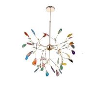 LED Agate Chandelier Modern Firefly Living Room Bedroom Flower Kitchen Indoor Tree Branch Pendant Light(Warm,Dia78xH55cm Color)