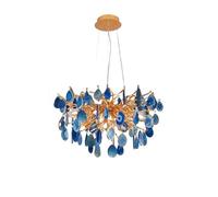 LED Agate Chandelier Modern Firefly Living Room Bedroom Flower Kitchen Indoor Tree Branch Pendant Light(Cold,15 R-12 Bulbs)