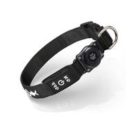 LED AirTag Dog Collar - Brightest Light Up Dog Collars - IP67 Waterproof Air Tag Dog Collar Holder - 1,600 Feet of High Visibility - USB C Rechargeable - Dog Lights for Night Walking, (Black, XL)