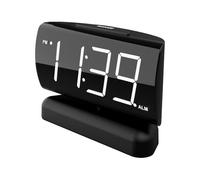 LED Alarm Clock - Digital Rotatable Clock with Red Display 14.4 x 8.8 cm, Adjustable Brightness, Snooze Function | Bedside Table Clock for Living Room, Kitchen, Office, Classroom, Hotel, Appartamen