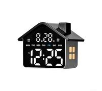 LED Alarm Clock House Shaped Electronic Digital Desk Clock with Night Light Temperature Display 4 Brightness Levels Countdown Timer for Bedroom Kids Room White(White)
