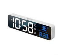 LED Alarm Clock with Large Screen, USB Rechargeable, Temperature Display Switchable Between Celsius and Fahrenheit, Dual Alarm Mode, Adjustable Brightness for Day and Night Use (white)