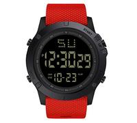 LED Alarm Date Men Rubber Quartz Watch Digital Fashion Sport Sport Watch Watch The Video (Red, One Size)