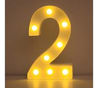 LED Alphabet And Numbers Light Sign Decorations, Lamp for Home Birthday Party Event, Night Lights, Battery Powered Letters And Numbers With Four Hour Timer (2)