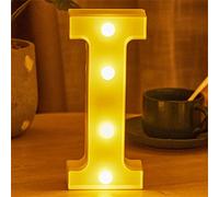 LED Alphabet And Numbers Light Sign Decorations, Lamp for Home Birthday Party Event, Night Lights, Battery Powered Letters And Numbers With Four Hour Timer (I)
