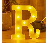 LED Alphabet And Numbers Light Sign Decorations, Lamp for Home Birthday Party Event, Night Lights, Battery Powered Letters And Numbers With Four Hour Timer (R)