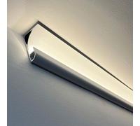 LED Aluminum Crown Moulding Channel - 118.1ft Linear LED Strip Diffuser for Ceiling, Wall & Floor Indirect Lighting Decor - White Baseboard Trim Profile