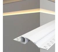 LED Ambient Lighting Channel for Wall & Ceiling Pre-installed Invisible Crown Molding Curved Indirect Lighting Solution Aluminum Profile (22m/72.2ft)