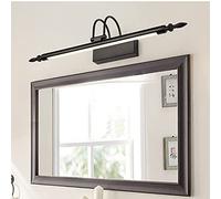 Led American Mirror Light Waterproof Bathroom Mirror Cabinet Lamp Toilet 180 ° Rotation Wall Light Anti Fog Makeup Light/Black 76Cm