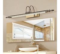 Led American Mirror Light Waterproof Bathroom Mirror Cabinet Lamp Toilet 180 ° Rotation Wall Light Anti Fog Makeup Light/Bronze 76Cm