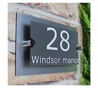 LED Angel Eyes Light Customize House Number Plate Acrylic Modern Address Door Signs Name Plates(150x250mm)