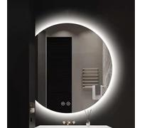 LED Anti-fog Semi-circular Bathroom Mirror,Touch Switch,Dimmable Irregular Wall