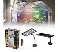 LED Aquarium Light, 2025 Upgraded Clip On Aquarium Light with Timer, Dimmable LED for Fish Tanks, Waterproof Adjustable 360° Flexible Arm Aquarium LED Light with USB Port